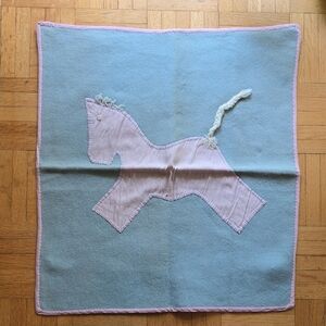 Vintage 1945 Blue and Pink Horse Blanket​